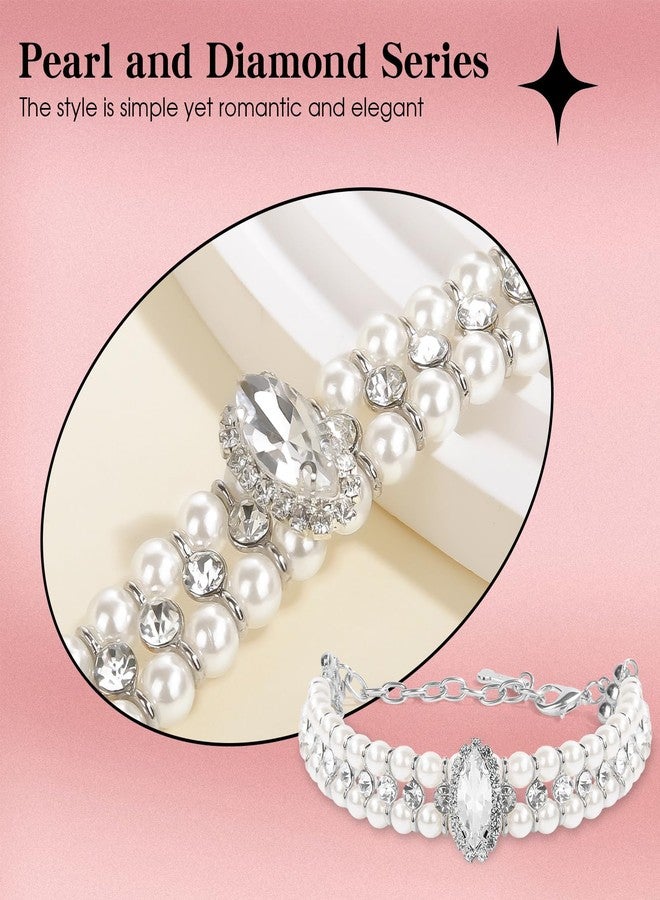 HOWWFALY Dog Pearl Collar and Cat Collars Sliver Chain Necklace Stainless Steel Adjustable Pet Diamonds Collar with Cute Small Bone Accessory for Small Medium Pets Cats Dogs Kitten Puppy - Image 3