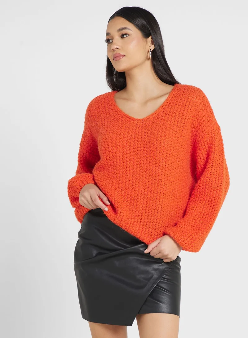 VERO MODA V-Neck Knitted Sweater