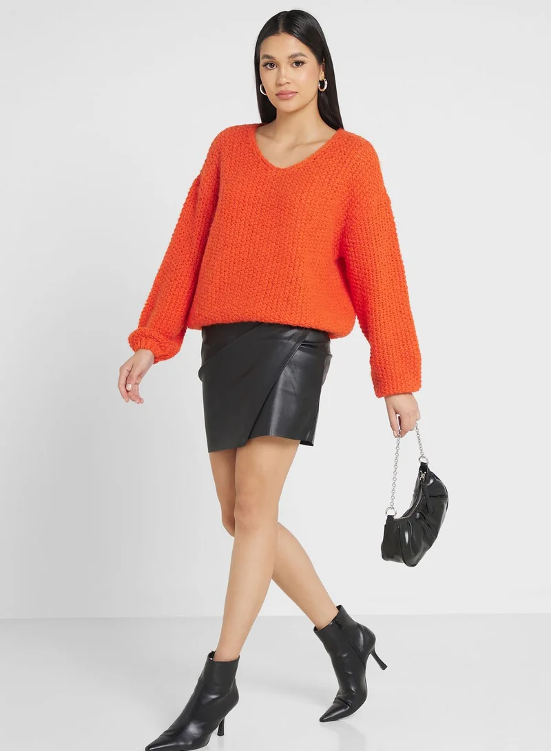 VERO MODA V-Neck Knitted Sweater