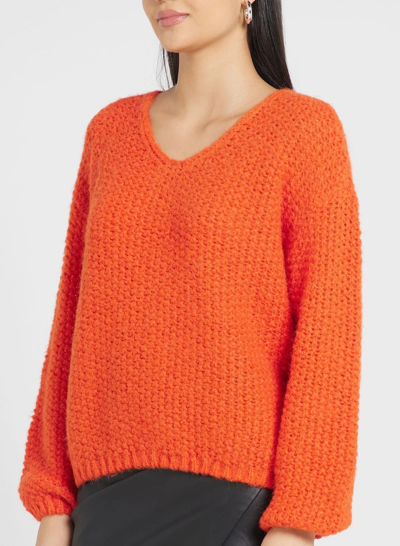 VERO MODA V-Neck Knitted Sweater