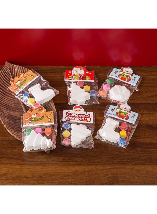 Home Smart DIY plaster coloring Set for boys and girls - 6 pc pack each pack have one plaster shape, color, and brush Ideal gift for Christmas and party favour. - Image 2