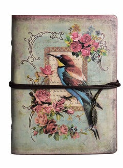 Excefore Vintage Refillable Journal, Premium Leather Traveler Notebook Sketchbooks Classic Diary Planner with Blank Pages and Zipper Pocket (Bird)  - Image 1