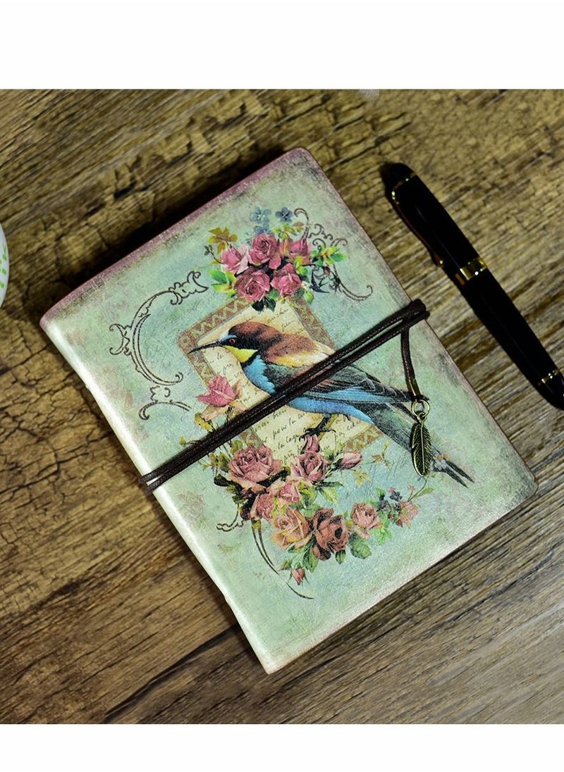 Excefore Vintage Refillable Journal, Premium Leather Traveler Notebook Sketchbooks Classic Diary Planner with Blank Pages and Zipper Pocket (Bird)  - Image 5