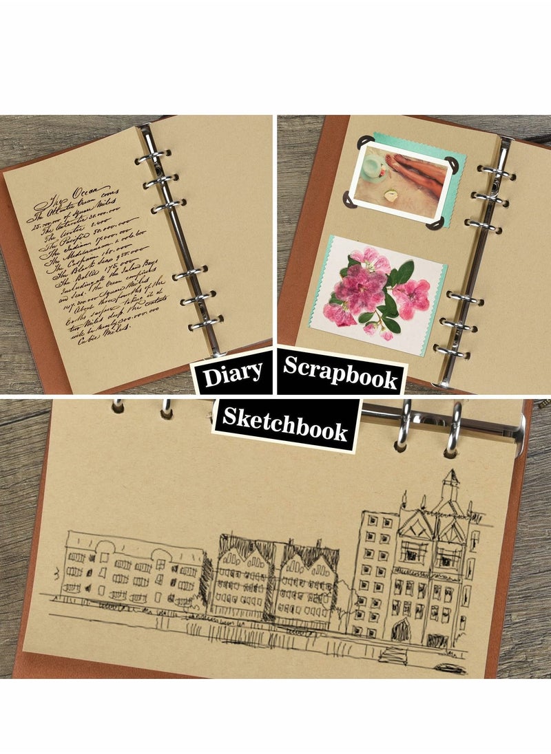 Excefore Vintage Refillable Journal, Premium Leather Traveler Notebook Sketchbooks Classic Diary Planner with Blank Pages and Zipper Pocket (Bird)  - Image 3