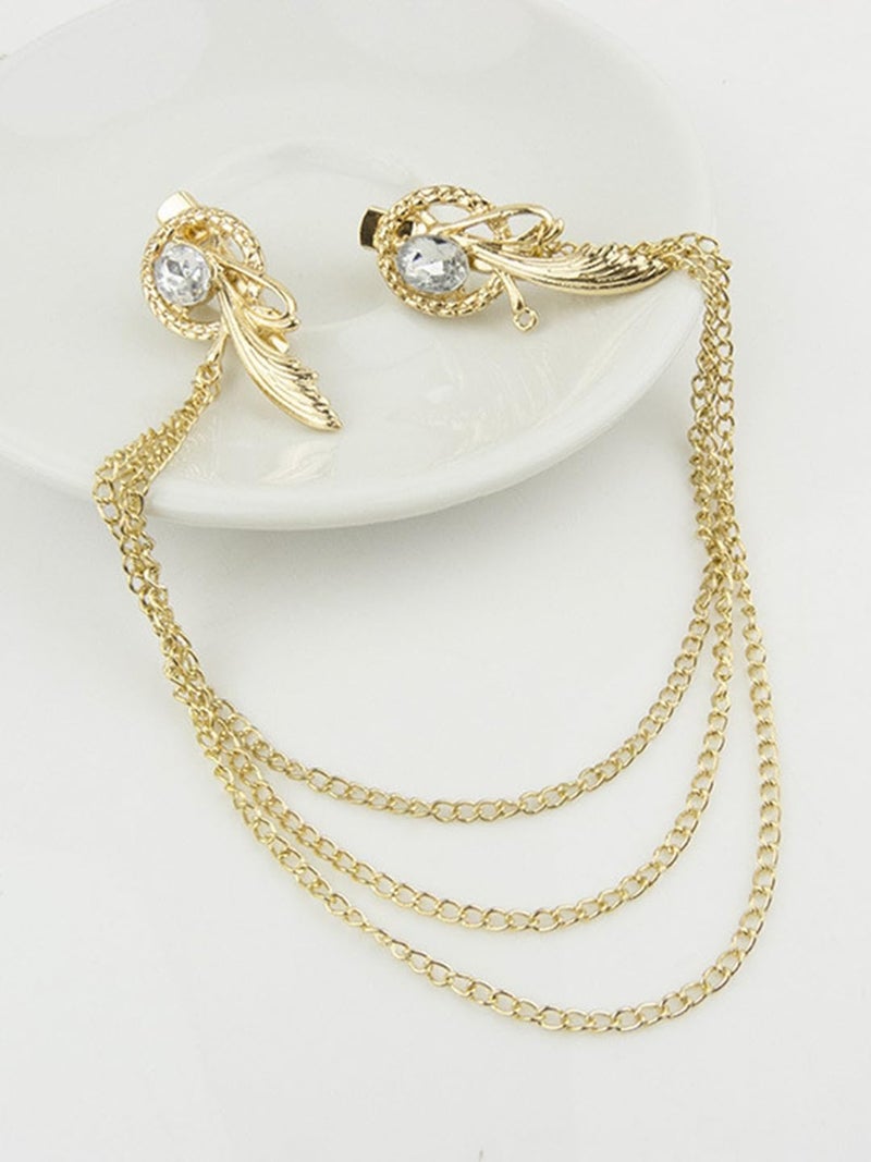 OOMPHelicious Jewellery Gold Tone Multi Layer Chain Fashion Hair Pin for Women & Girls - Image 3