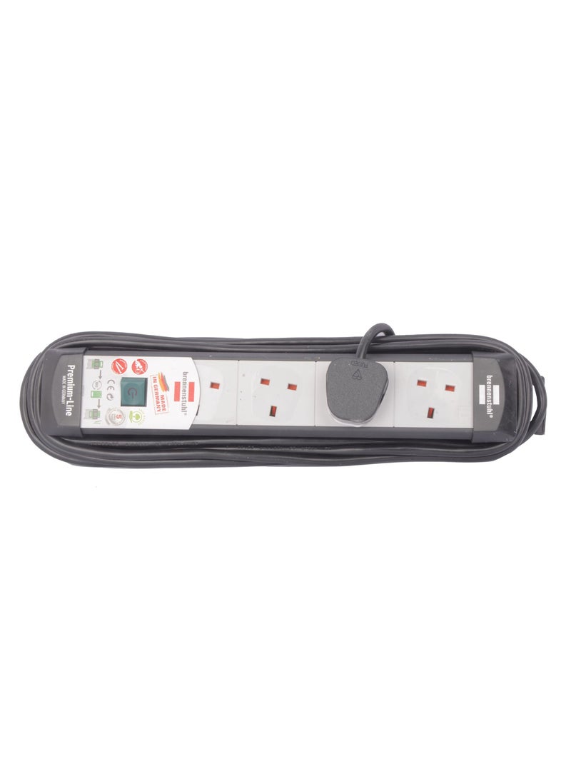 Brennenstuhl Premium-Line, 4-way extension lead (switch and 5m cable - 80° angle of sockets)
