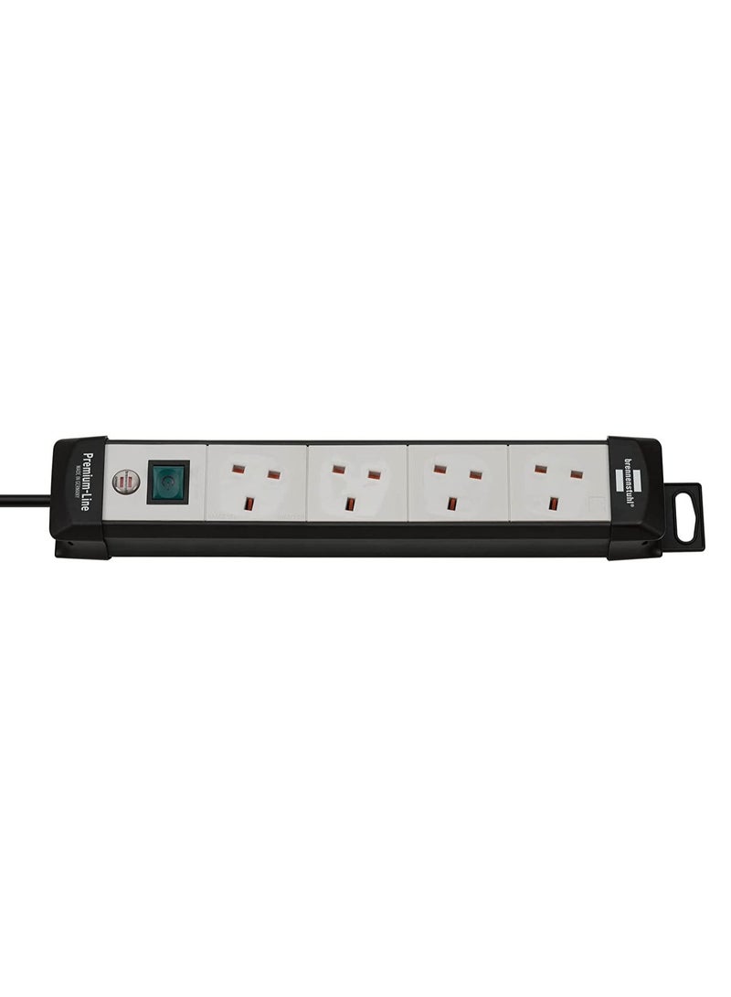 Brennenstuhl Premium-Line, 4-way extension lead (switch and 5m cable - 80° angle of sockets)