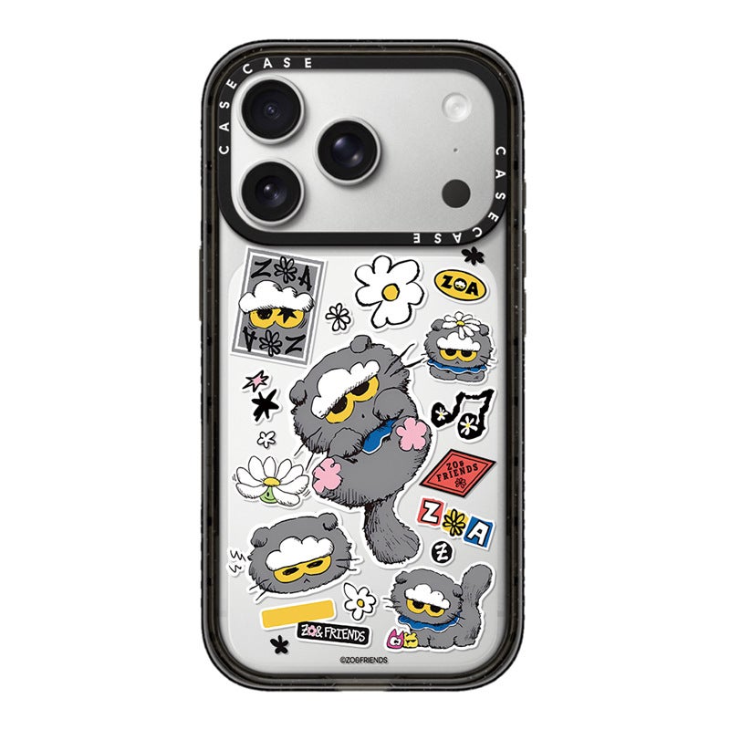 Shockproof Transparent Acrylic Phone Case with Black Frame, MagSafe Compatible and Colorful Print for iPhone - Image 4