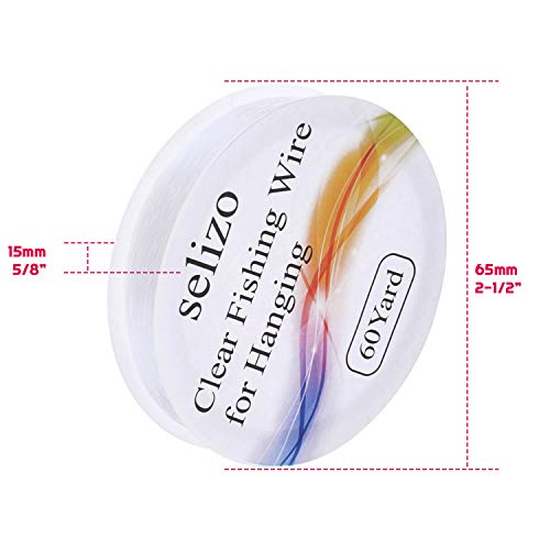 selizo Fishing Wire, Selizo 3Pcs Clear Fishing Line Jewelry String Invisible Nylon Thread for Hanging Decorations, Beading and Crafts (3 Sizes, 60 Yards per Roll) - Image 4