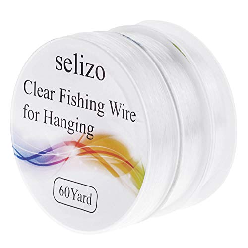selizo Fishing Wire, Selizo 3Pcs Clear Fishing Line Jewelry String Invisible Nylon Thread for Hanging Decorations, Beading and Crafts (3 Sizes, 60 Yards per Roll) - Image 1