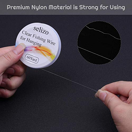 selizo Fishing Wire, Selizo 3Pcs Clear Fishing Line Jewelry String Invisible Nylon Thread for Hanging Decorations, Beading and Crafts (3 Sizes, 60 Yards per Roll) - Image 5