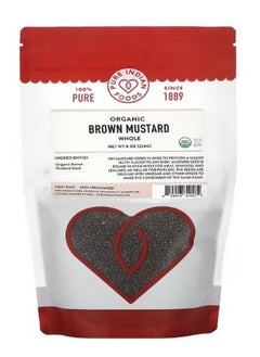 Pure Indian Foods Organic Brown Mustard Whole 8 oz 226 g  - Image 1