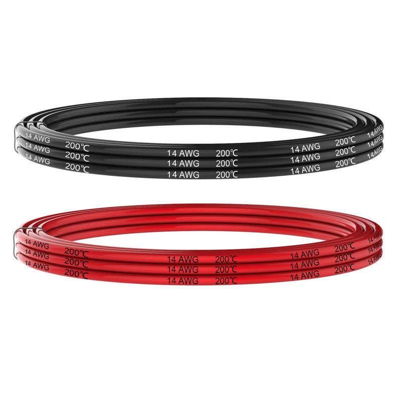 Haerkn Electrical Wire 14 Awg 14 Gauge Silicone Wire Hook Up Wire Cable 20 Feet [10 Ft Black And 10 Ft Red] Soft And Flexible 400 Strands 0.08 Mm Of Tinned Copper Wire High Temperature Resistance (14Awg) - Image 3