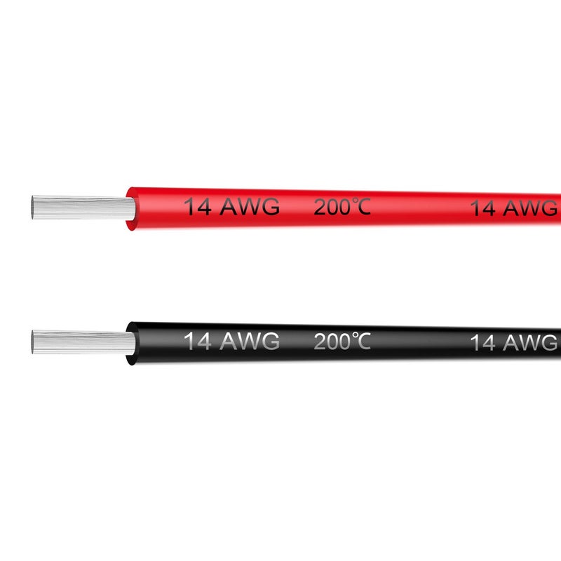 Haerkn Electrical Wire 14 Awg 14 Gauge Silicone Wire Hook Up Wire Cable 20 Feet [10 Ft Black And 10 Ft Red] Soft And Flexible 400 Strands 0.08 Mm Of Tinned Copper Wire High Temperature Resistance (14Awg) - Image 2