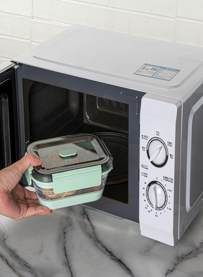 Restaurantware-Fresh Hero 27.2 Ounce Storage Containers, 1 Durable Airtight Food Containers - Microwavable, Freezable, Green Plastic, Collapsible, Dishwashable, With Vented Lids - Image 5