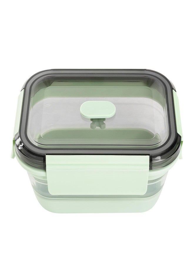 Restaurantware-Fresh Hero 27.2 Ounce Storage Containers, 1 Durable Airtight Food Containers - Microwavable, Freezable, Green Plastic, Collapsible, Dishwashable, With Vented Lids - Image 1