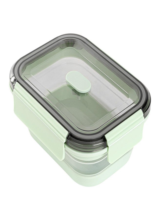 Restaurantware-Fresh Hero 27.2 Ounce Storage Containers, 1 Durable Airtight Food Containers - Microwavable, Freezable, Green Plastic, Collapsible, Dishwashable, With Vented Lids - Image 2