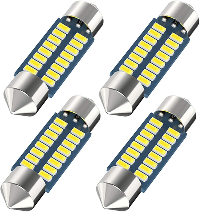 Serundo Auto 6418 Led Festoon Bulb 36mm 1.42in C5W Festoon Led, Super Bright 16SMD 3014 Chips 6000k White Interior Led Bulb Used for Car Map Dome Courtesy Trunk Light etc, Pack of 4pcs - Image 1