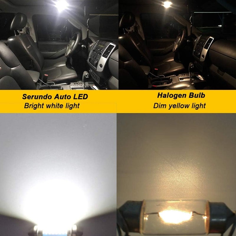 Serundo Auto 6418 Led Festoon Bulb 36mm 1.42in C5W Festoon Led, Super Bright 16SMD 3014 Chips 6000k White Interior Led Bulb Used for Car Map Dome Courtesy Trunk Light etc, Pack of 4pcs - Image 4