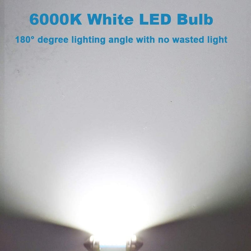 Serundo Auto 6418 Led Festoon Bulb 36mm 1.42in C5W Festoon Led, Super Bright 16SMD 3014 Chips 6000k White Interior Led Bulb Used for Car Map Dome Courtesy Trunk Light etc, Pack of 4pcs - Image 3