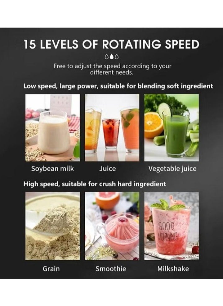 SILVER CREST 2 in 1 blender, with juice jack and a grain and spice grinder, for all uses, It features durable stainless steel blades, This ideal blender is suitable for all home uses  - Image 3