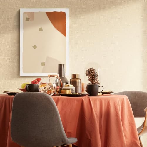 WADILE Grasscloth Peel and Stick Wallpaper 15.7in x 78.7in, Textured Contact Paper for Cabinets, Faux Linen Wall Paper Pull and Stick, Fabric Vinyl Wallpaper Self Adhesive Beige - Image 4