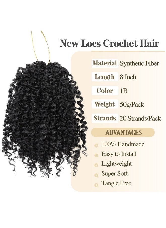 Hanne Fashion 6 Packs Curly Crochet Hair 8 Inches 120 Strands Short Prelooped Crochet Hair Short Braids For Black Women (6Packs1B)  - Image 4