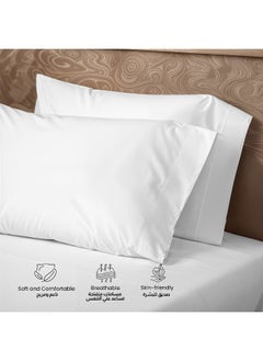 Rest 3-Piece White Plush 220X240 Flat Bedsheet Set Includes 1 Deep Pocket Flat Bedsheet And 2 Pillow Covers, Breathable And Machine Washable  - Image 3