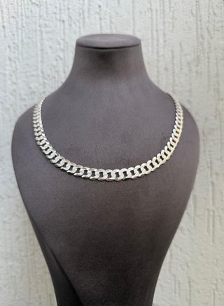 Diamond Cut Chain Necklace - Sterling Silver 925 - Plated Rhodium White Gold 18K - 60cm x 10mm - Available in Multiple Size - pzsku/Z670104BA9FA380C4CA66Z/45/1746199185/9c9a22f0-b049-413d-a873-495b40a5eb0c