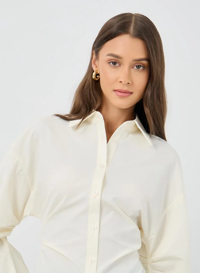 Styli Solid Slim Fit Long Sleeves Shirt