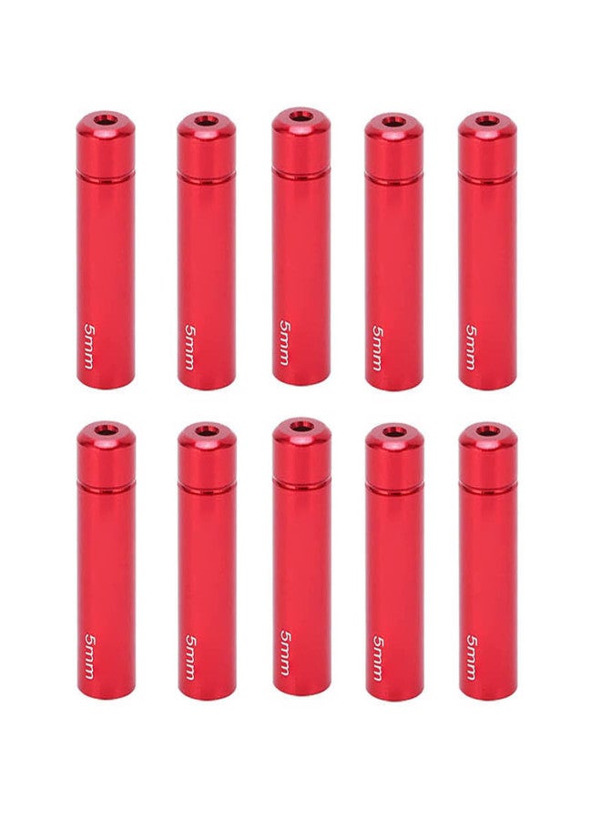 ريسك مجموعة RISK من 10 قطع من أغطية أطراف كابلات فرامل الدراجات الهوائية مقاس 5 مم، مصنوعة من سبائك الألومنيوم، مناسبة للدراجات الجبلية والطرق، باللون الأحمر - Image 1