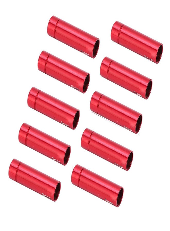 ريسك مجموعة RISK من 10 قطع من أغطية أطراف كابلات فرامل الدراجات الهوائية مقاس 5 مم، مصنوعة من سبائك الألومنيوم، مناسبة للدراجات الجبلية والطرق، باللون الأحمر - Image 4