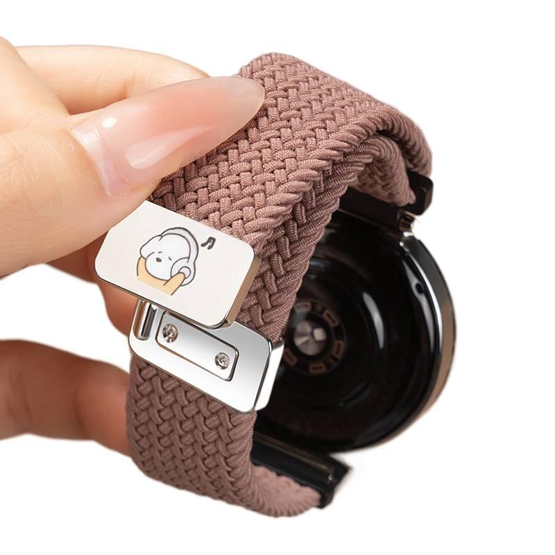 سوار ساعة ذكية سوار نايلون حلقي متوافق مع Samsung Galaxy Watch 8 Classic بملاءمة قابلة للتعديل وحزام بديل للاستخدام اليومي باللون بنفسجي قابل للتعديل - NADI - Image 1