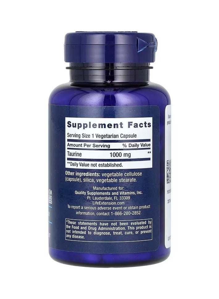 Life Extension Taurine 1000mg - 90 Vegetarian Capsules - Image 2