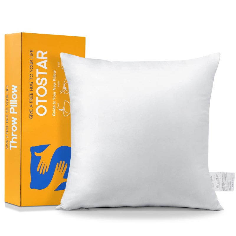 OTOSTAR Throw Pillow Insert  16 x 16 Square Cushion Inner Soft Fluffy Plump Stuffer Cushion Pad White Decorative Pillow Insert - Image 1