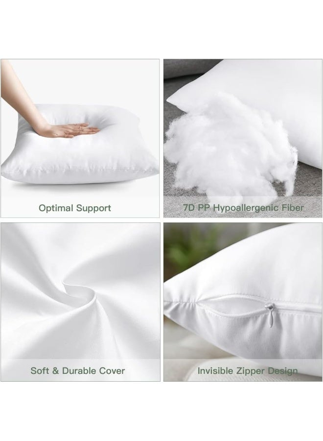 OTOSTAR Throw Pillow Insert  16 x 16 Square Cushion Inner Soft Fluffy Plump Stuffer Cushion Pad White Decorative Pillow Insert - Image 4