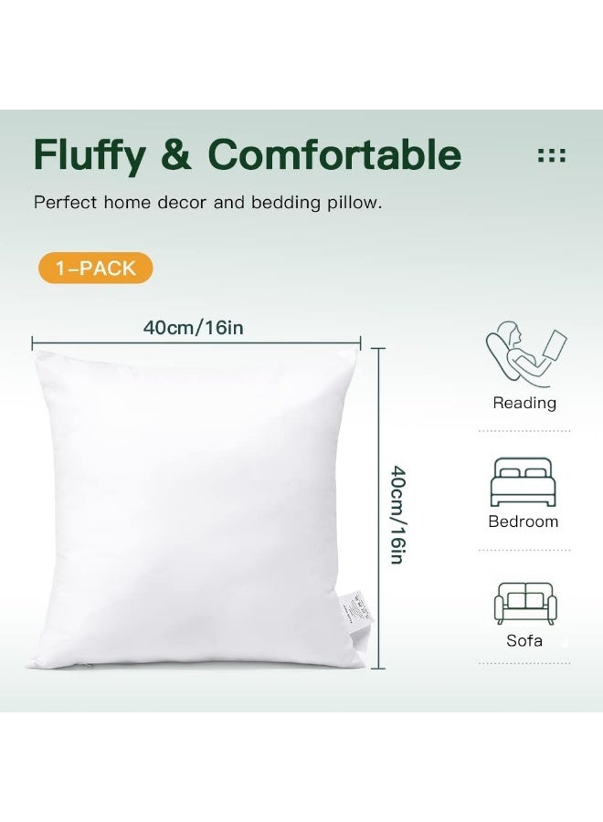 OTOSTAR Throw Pillow Insert  16 x 16 Square Cushion Inner Soft Fluffy Plump Stuffer Cushion Pad White Decorative Pillow Insert - Image 3