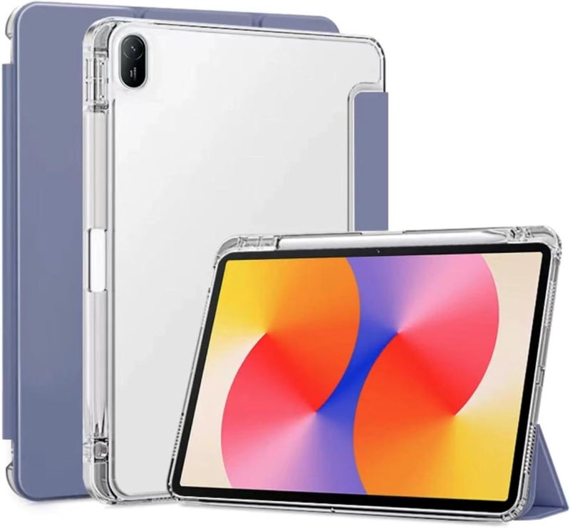 Vurtboly Cover Compatible with Huawei MatePad SE 11inch 2024 Case with Pencil Holder, Slim Lightweight TPU Shockproof Cover with Clear Back Silicone Shell Protective for Huawei MatePad SE 11" (Purple) - Image 1