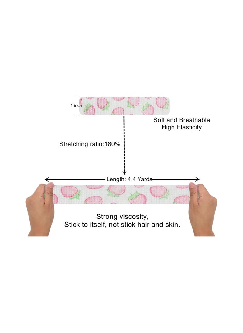 Generic - 5 Rolls Self Adhesive Bandage Wrap Tape Tattoo Grip Tape Adherent Vet Wrap Elastic Cohesive Bandage for Sports, Finger Wrist - Image 1
