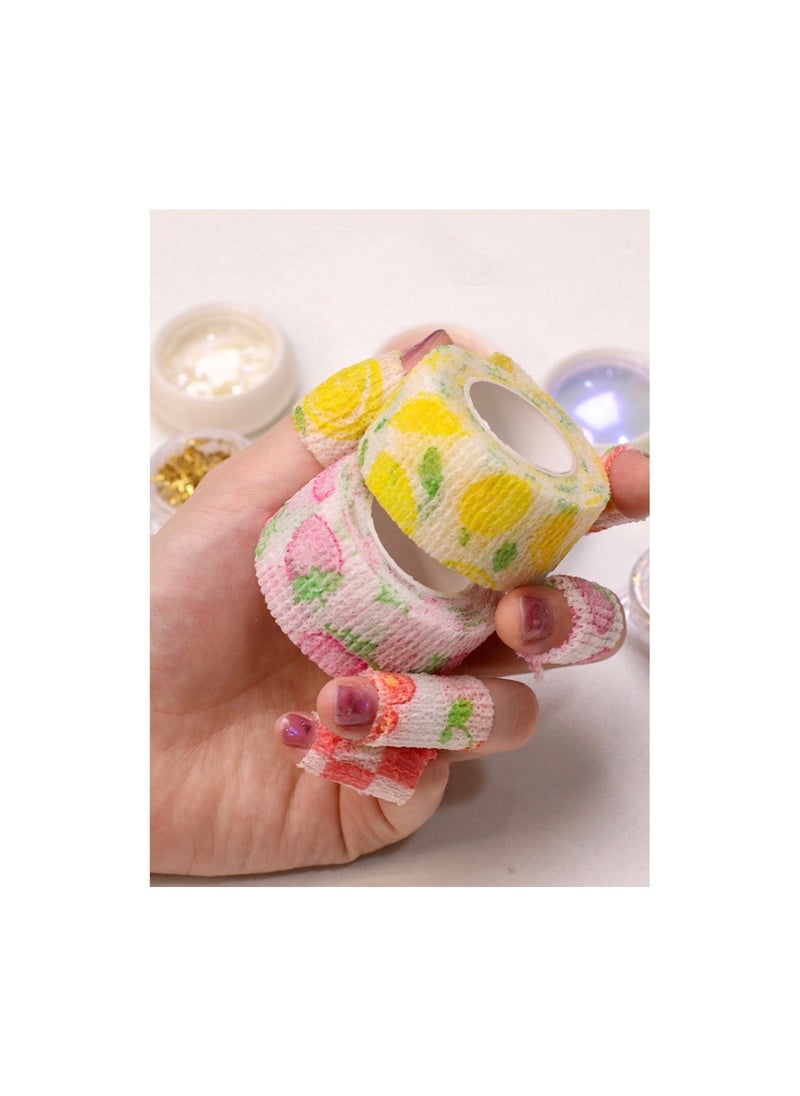Generic - 5 Rolls Self Adhesive Bandage Wrap Tape Tattoo Grip Tape Adherent Vet Wrap Elastic Cohesive Bandage for Sports, Finger Wrist - Image 1