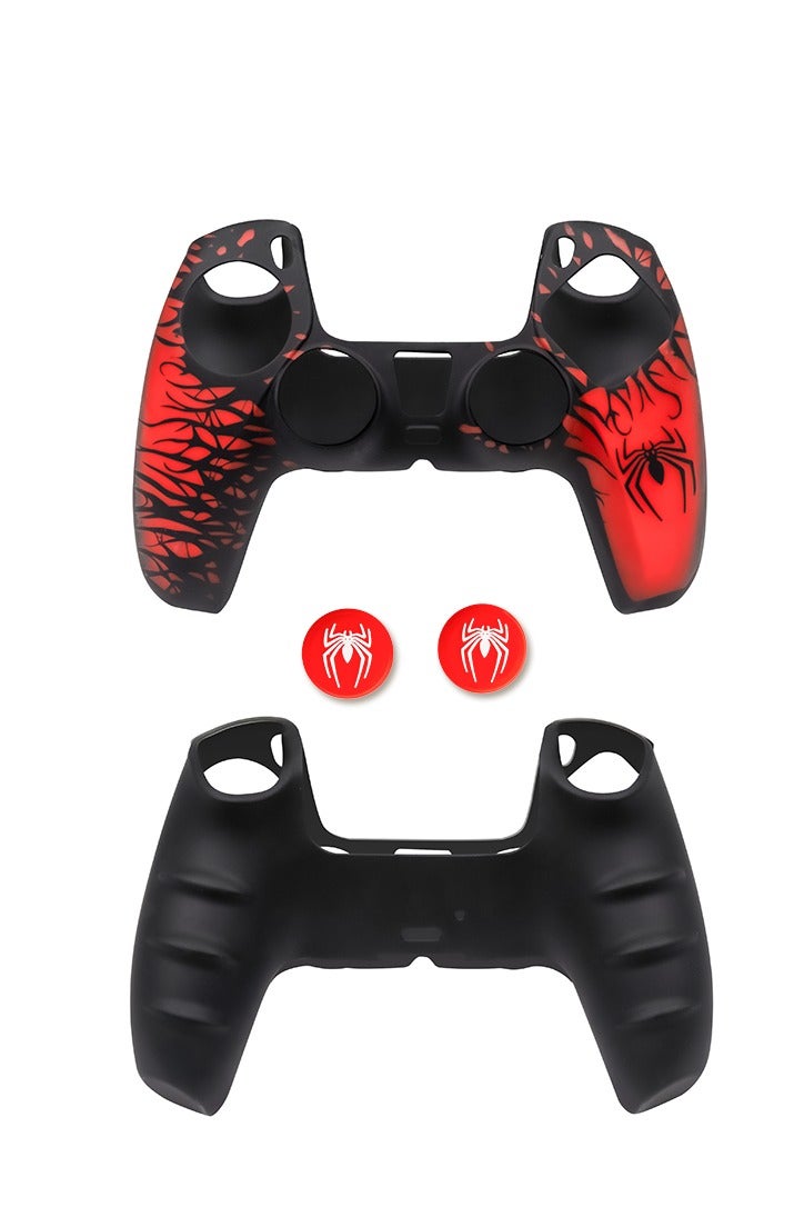 PS5 DualSense Controller Silicone Cover – Anti-Slip, Anti-Scratch Grip Case with Spider-Man Design & Thumbstick Caps - Image 1