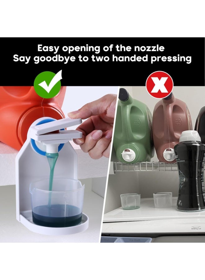 Laundry Detergent dispenser Cup Holder,Nozzle Upgraded Labor-Saving Switch Easily No More runny or Messy Laundry Detergent, Laundry Cup Holder and drip Tray room organization and storage - Image 3