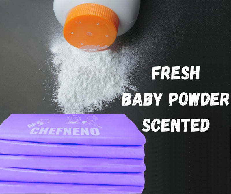 CHEFNENO Baby Diaper Bag Disposable (600 Count) Fresh Baby Powder Scented Easy Tie Handles Bulk Diaper Sacks Disposable Dog Poop Waste Bags Cat Litter Clump & Poop Bags Sanitary Pad Waste Bags (600 Bags) - Image 4