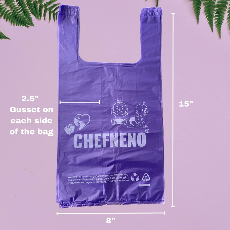 CHEFNENO Baby Diaper Bag Disposable (600 Count) Fresh Baby Powder Scented Easy Tie Handles Bulk Diaper Sacks Disposable Dog Poop Waste Bags Cat Litter Clump & Poop Bags Sanitary Pad Waste Bags (600 Bags) - Image 3