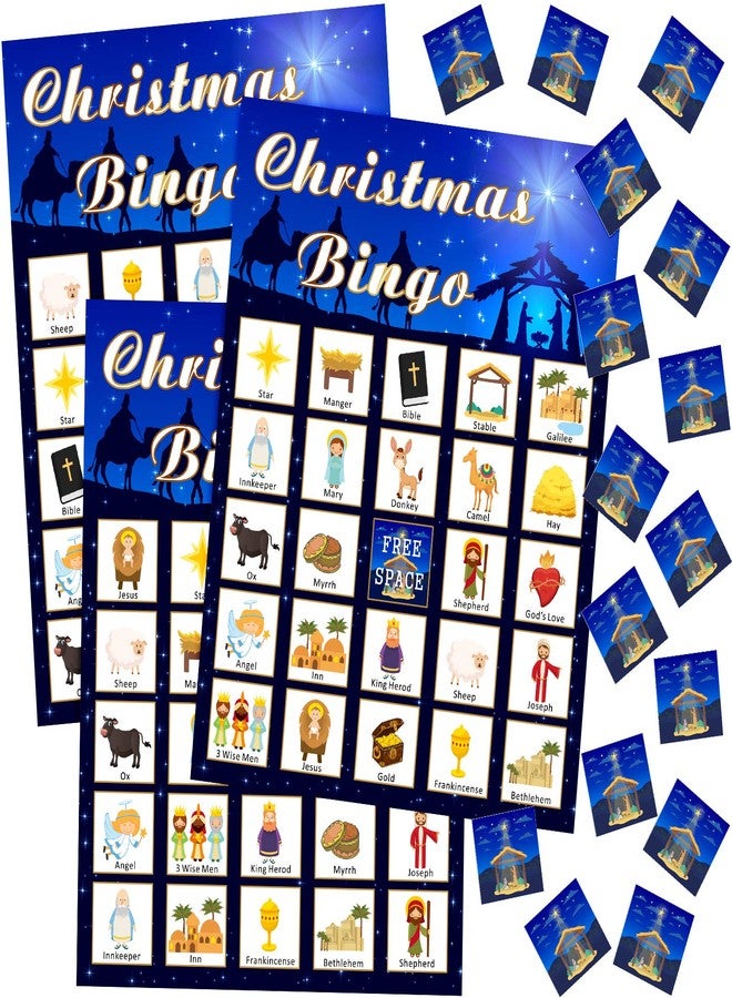 Skylety Religious Christmas Bingo Game for Christmas Nativity Bingo Cards Religious Party Game Xmas Party Decorations Supplies 24 Players - Image 1