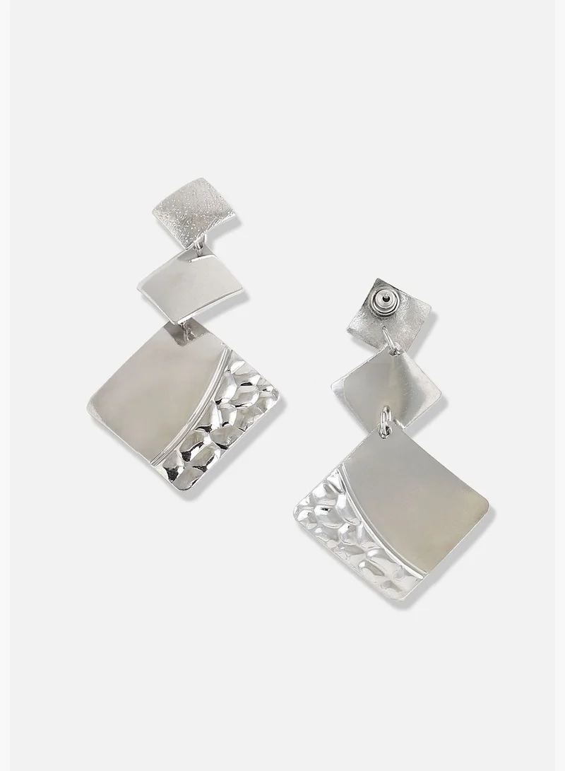 SOHI Silver Plated Designer Casual Drop Earring For Women