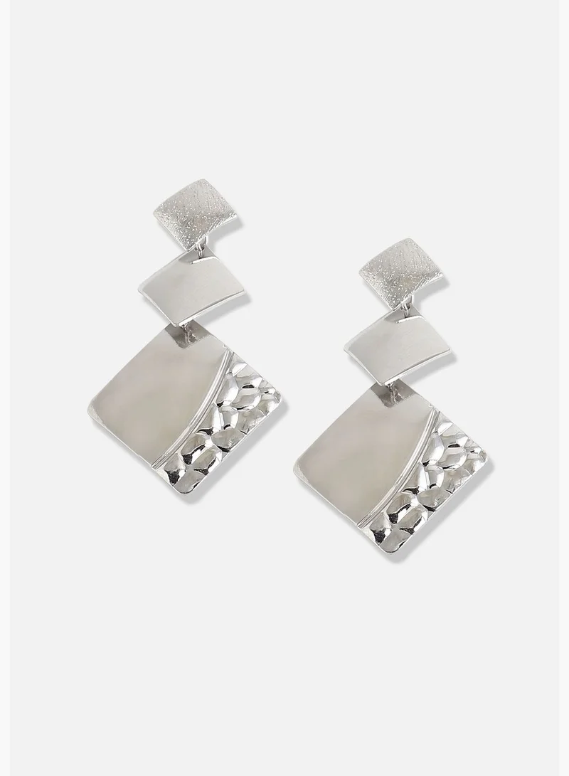 SOHI Silver Plated Designer Casual Drop Earring For Women