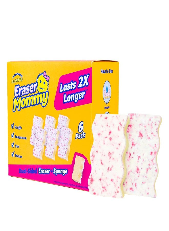 Scrub Daddy Eraser Mommy Sponges 45x - Water-Activated Cleaning Sponge with FlexTexture Scrubbing Gems - 3-in-1 Erase, Scrub, Wipe Tool for Walls, Doors, Baseboards, Hard Surfaces (6 Count - Image 1