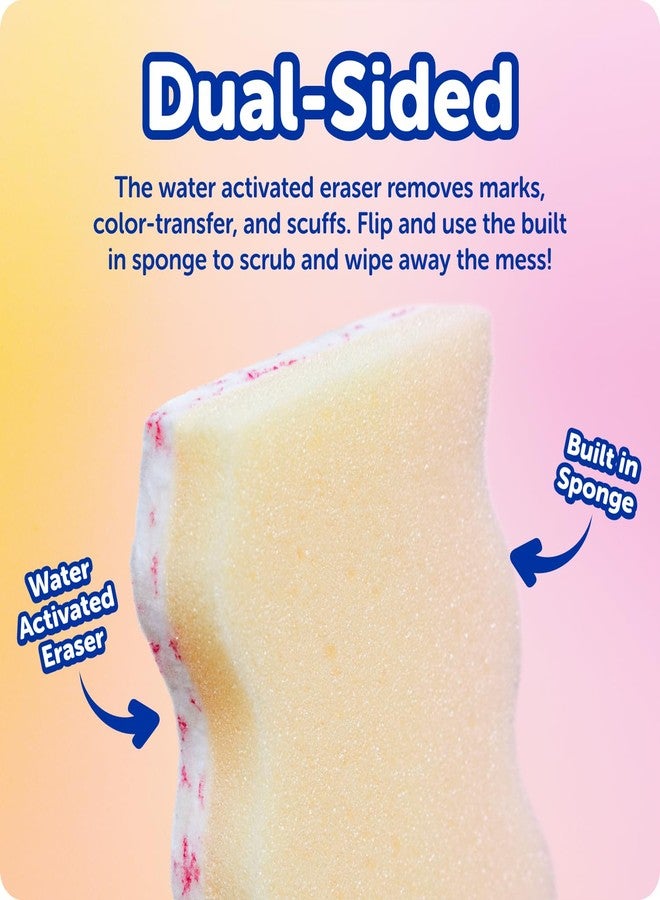 Scrub Daddy Eraser Mommy Sponges 45x - Water-Activated Cleaning Sponge with FlexTexture Scrubbing Gems - 3-in-1 Erase, Scrub, Wipe Tool for Walls, Doors, Baseboards, Hard Surfaces (6 Count - Image 3