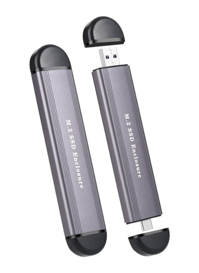 إكس أل تي - محول M.2 SSD Enclosure NVME NGFF ثنائي البروتوكولات مع دعم USB C لحجم 2242/2260/2280 فضي - Image 1